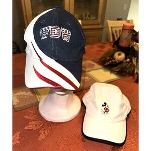 Lot Of 2 Walt Disney World Mickey Mouse Mens Dad Hats Adjustable Baseball Caps